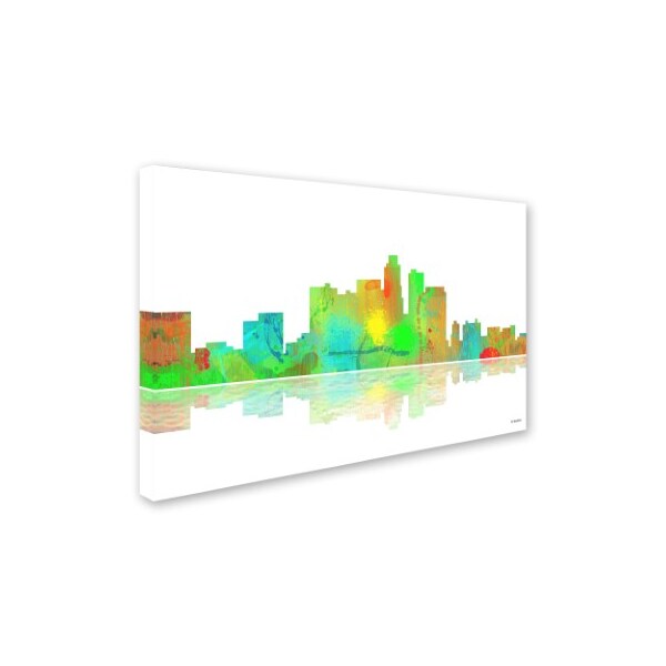 Marlene Watson 'Los Angeles California Skyline II' Canvas Art,12x19